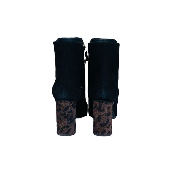 Giuseppe Zanotti Black Leopard Print Leather Heels Boots - Picture 3 of 5